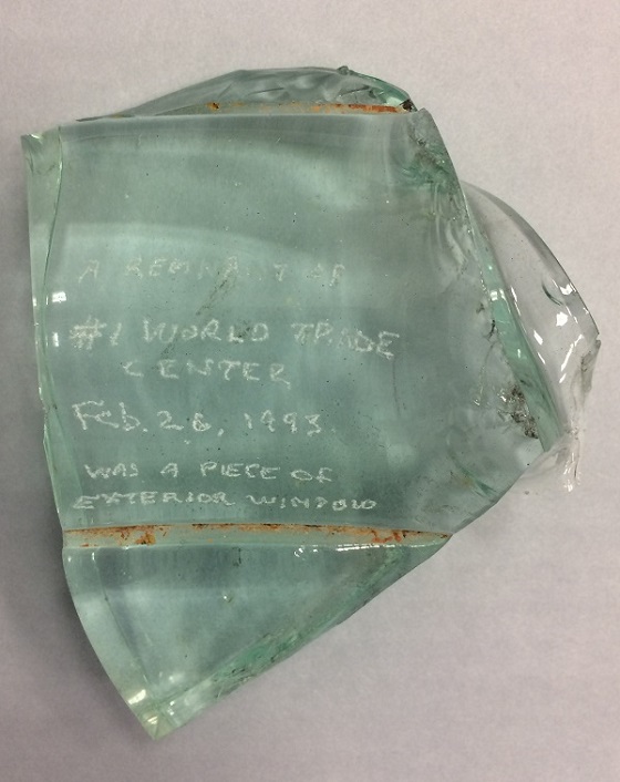 Glass fragment recovered by Harold Edward Spedding.