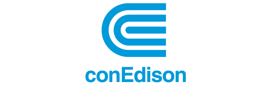 Blue Con Ed logo on white background