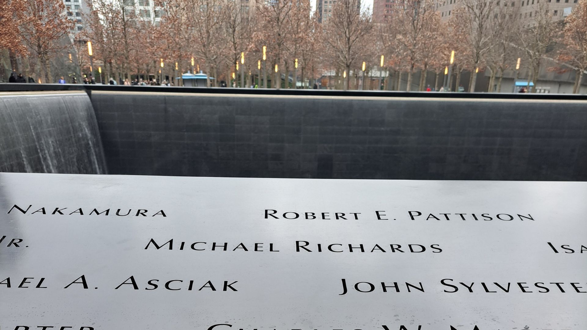 Michael Richards name engraved on the Memorial parapet