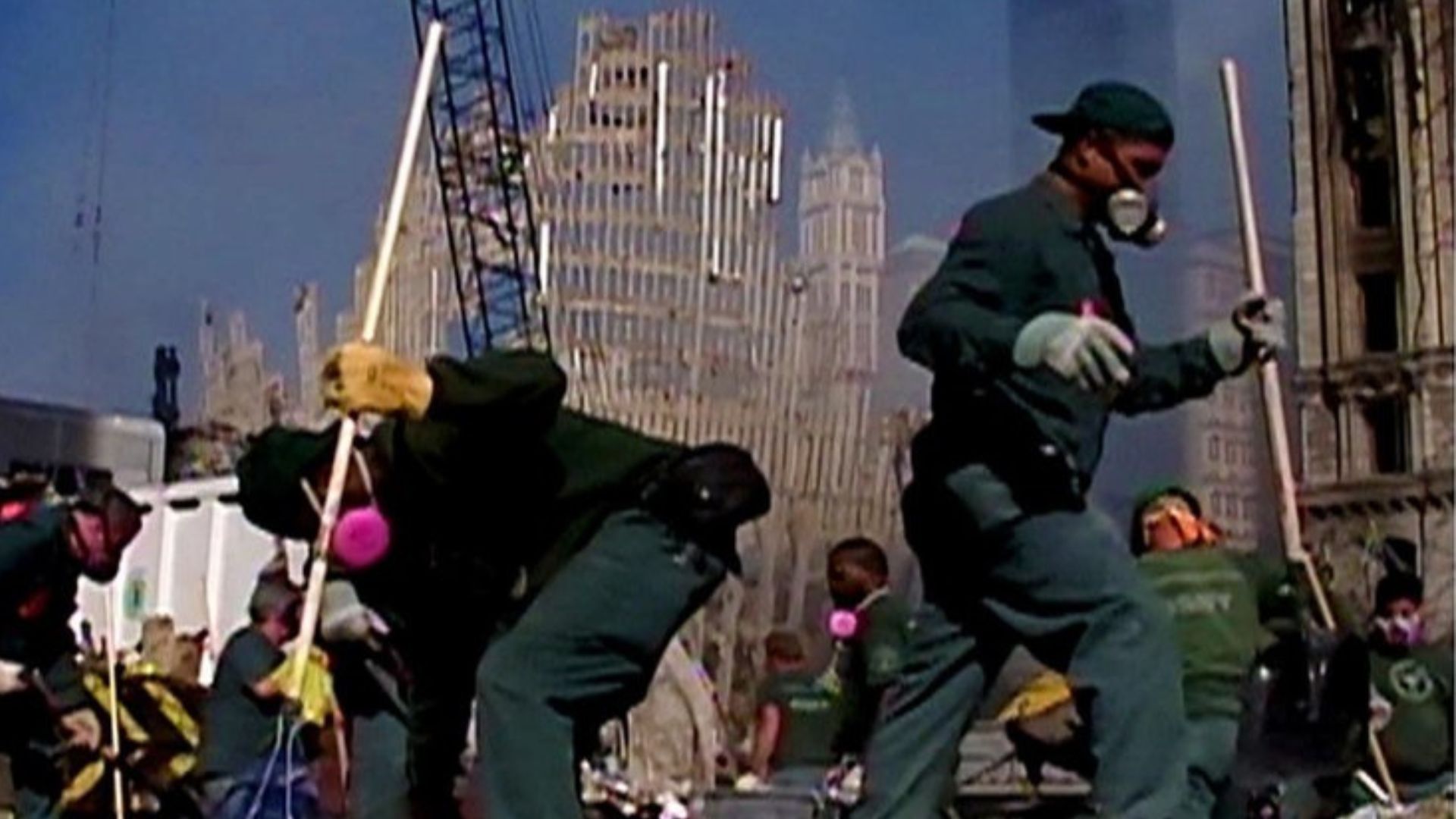 Department of Sanitation workers in the rubble of Ground Zero