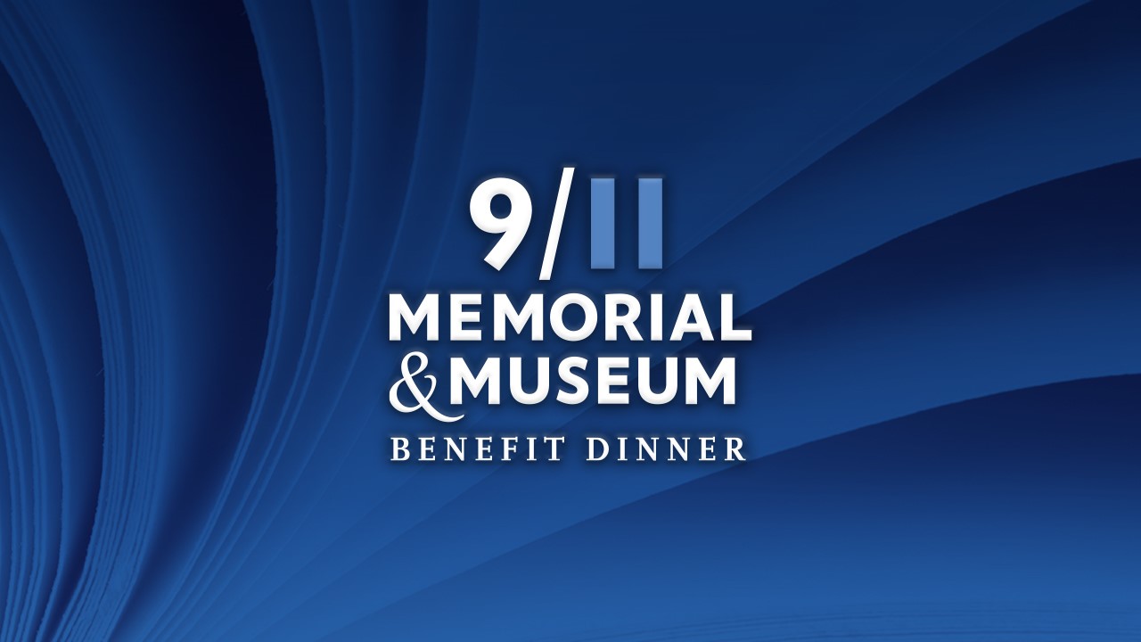 9/11 Memorial & Museum logo against a dark blue background