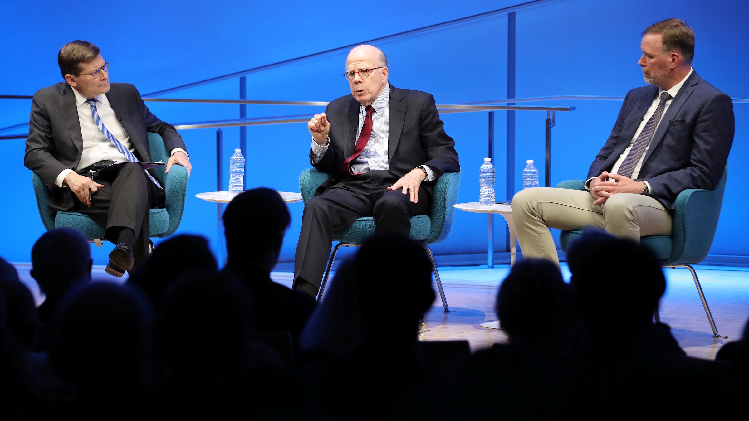 Former Acting CIA Directors John McLaughlin and Michael Morell and former CIA Senior Paramilitary Officer Phil Reilly take part in the public program, CIA: Essential Intelligence: The CIA’s Response to 9/11, in the Museum's auditorium.