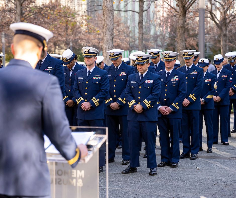 Coast Guard recognition ceremony on the plaza