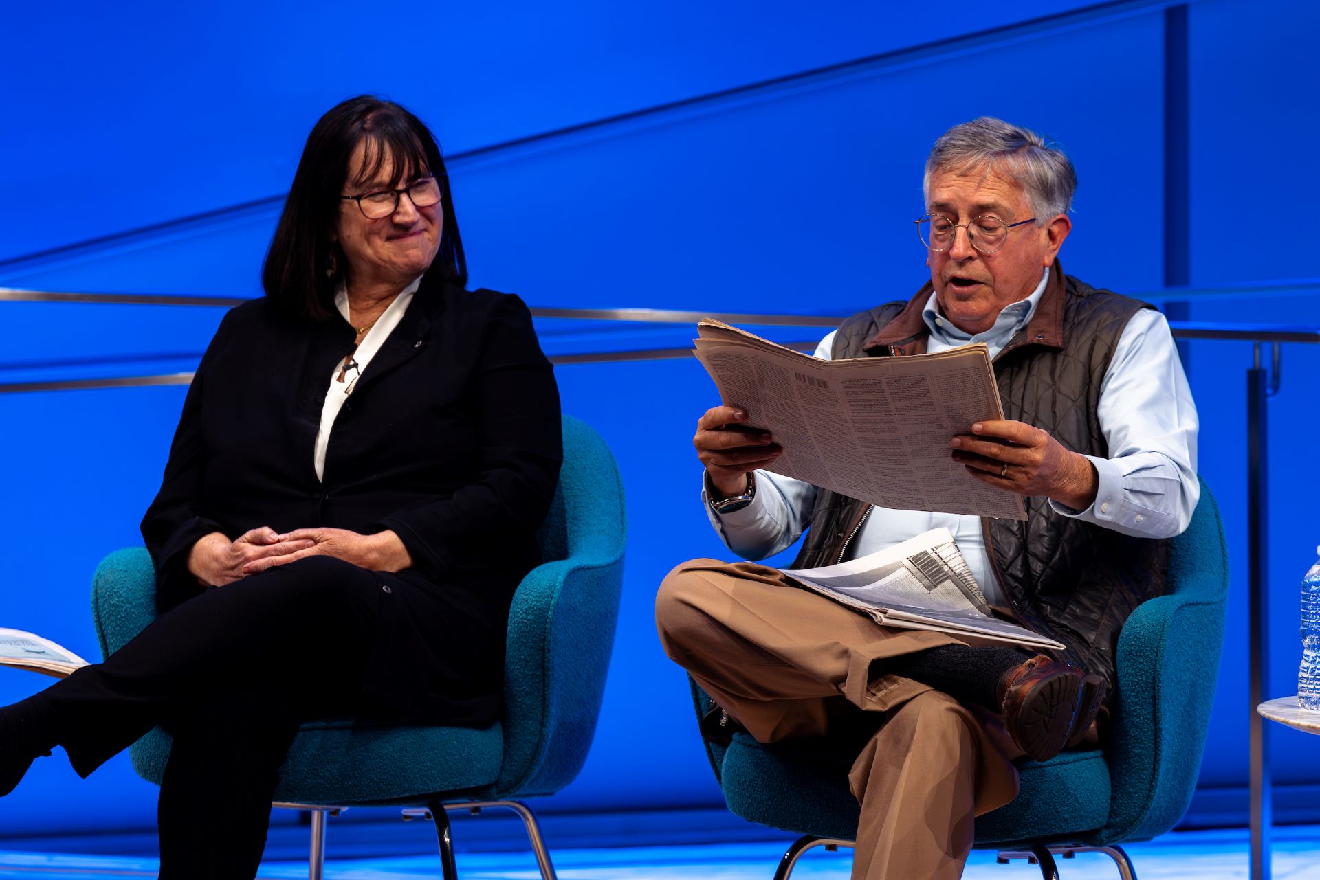 Two speakers on stage 