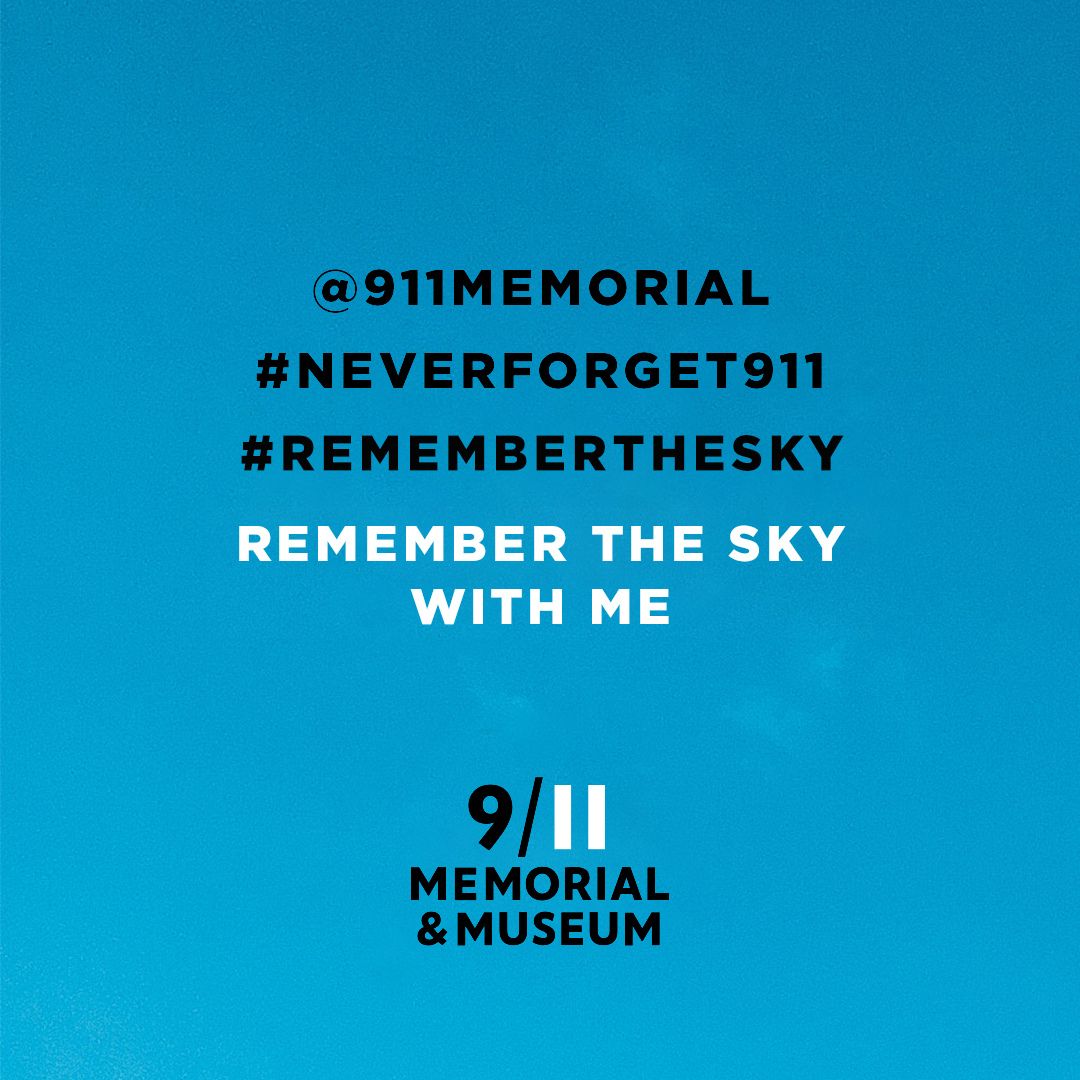 Black and white text on sky blue background with Memorial & Museum logo