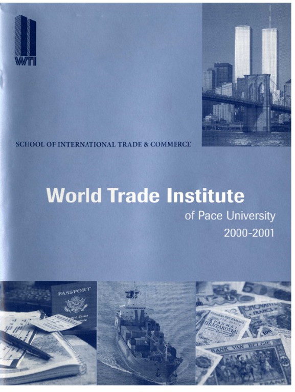2000-2001 Pace University brochure for its World Trade Institute