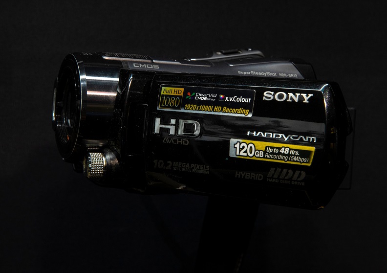 Palm-sized Sony handycam camcorder