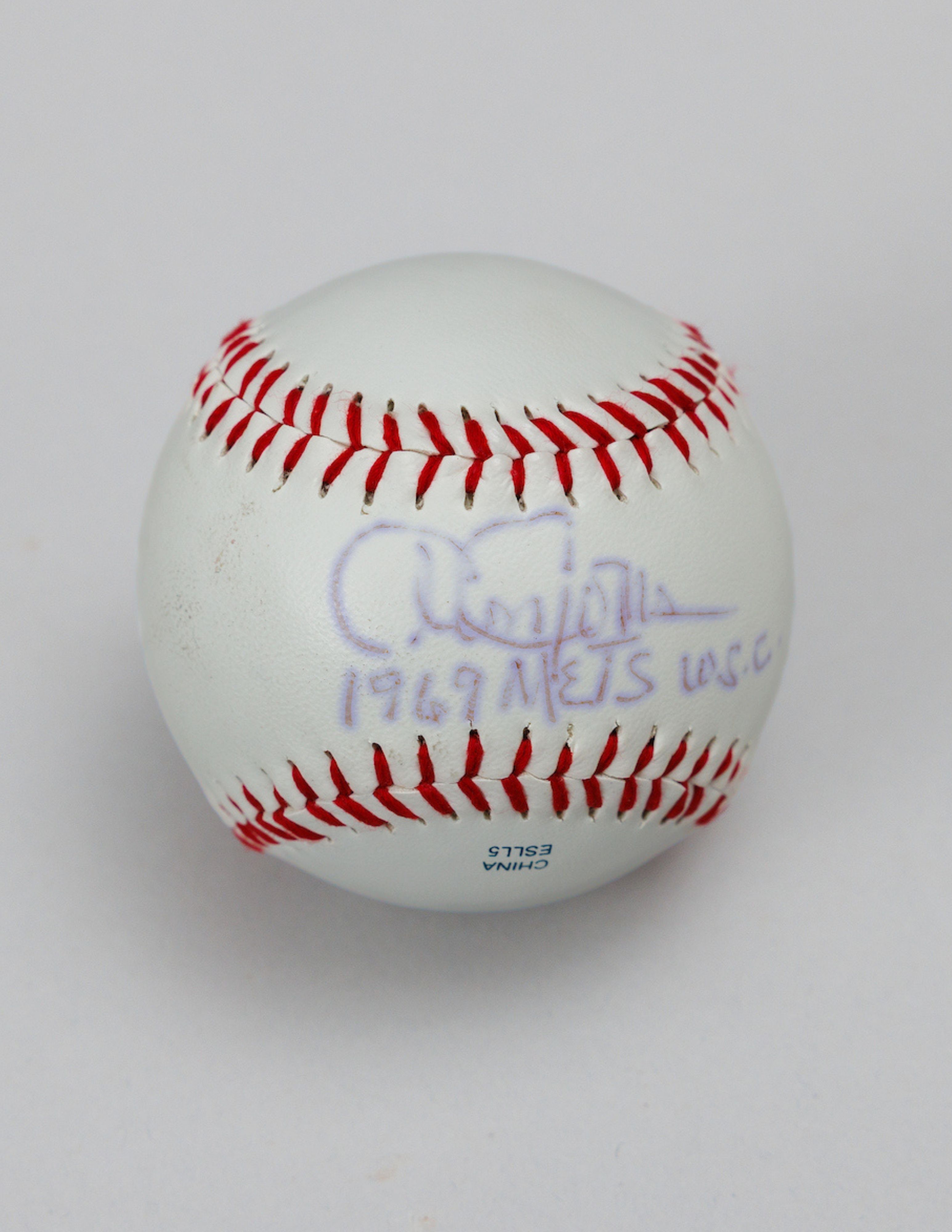 An autographed baseball